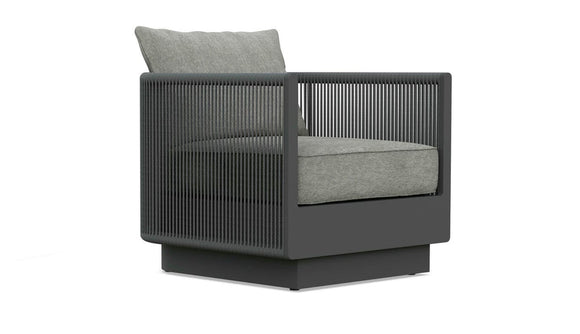 Porto Club Chair Swivel - Charcoal + Moon Cushion