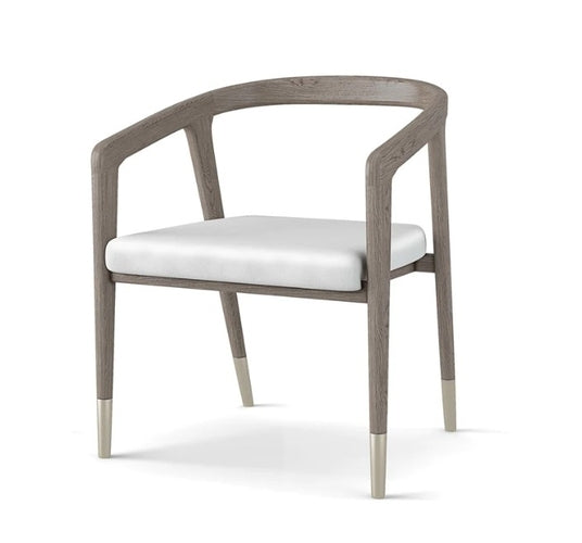 Hampstead Dining Chair - Smoked Oak & Brushed Pewter