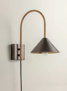 Orta wall sconce - Burnished Brass / Antique silver and burnished brass