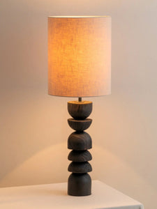Aska tall table lamp / Charcoal burnt wood
