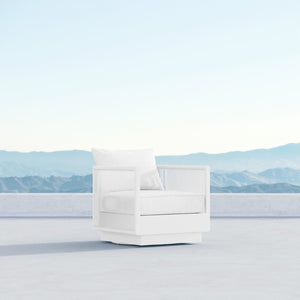 Porto Club Chair Swivel - White + Cloud Cushion