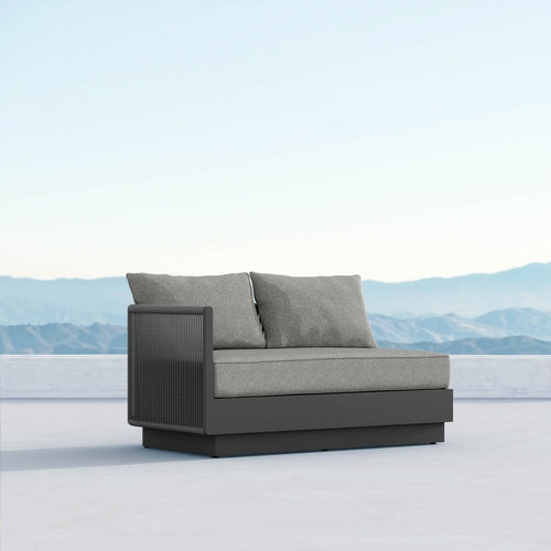Porto Left Arm Sofa - Charcoal + Fog Cushion