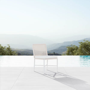 Corsica Dining Armless Chair - Sunbrella Salt Cushion