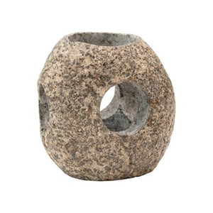 4" Round x 4-3/4"H Natural Stone Votive Holder (Each One Will Vary)